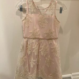 Light pink and gold girls size 14 dress.